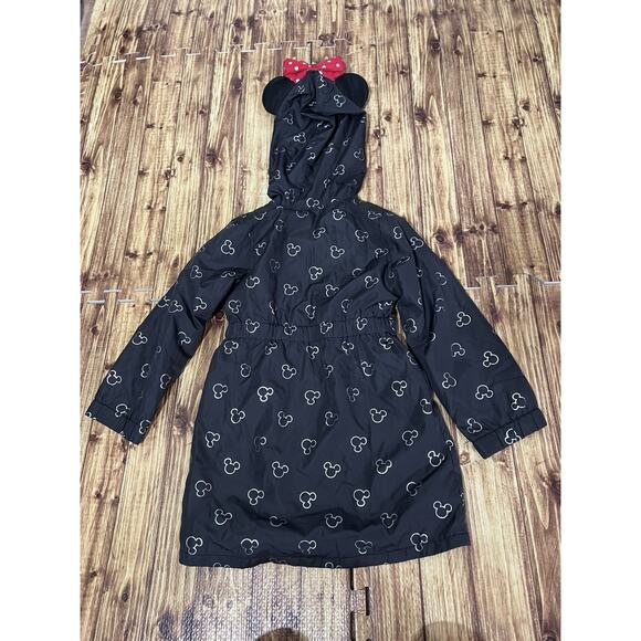 Disney Junior Minnie Mouse Girls Black Zipper Front Hooded Jacket Sz 5 - Picture 9 of 9